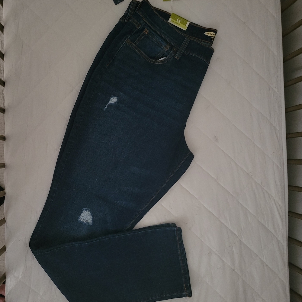 NWT Darker Wash Distressed Jeans